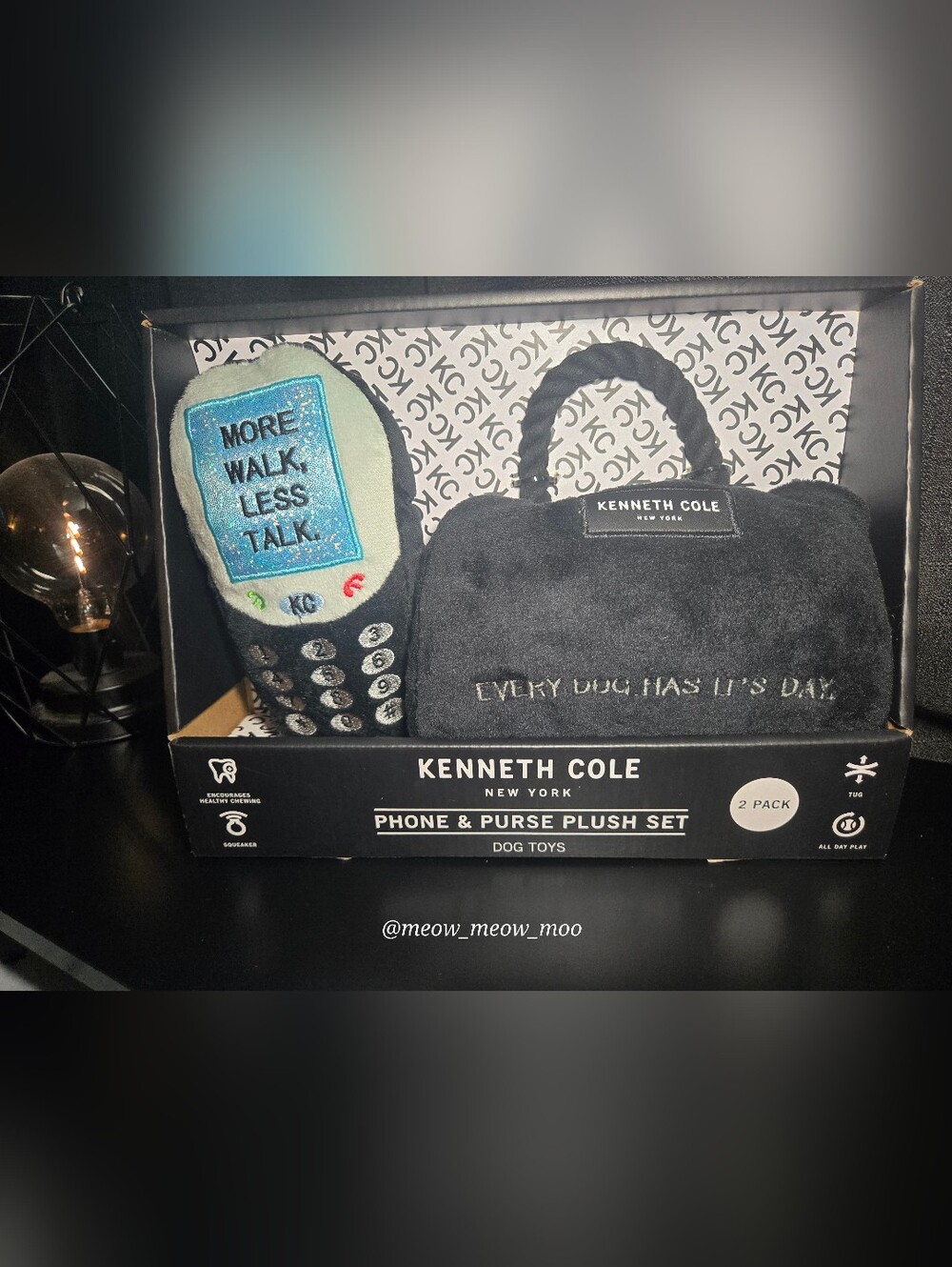 Kenneth Cole Phone & Purse Plush Set Dog Toy